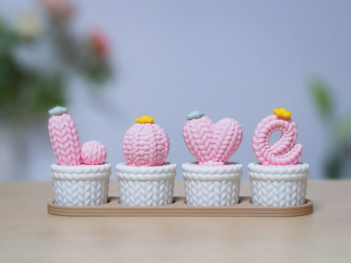 Afnan Gifts Love Knitted Cactus Décor Set (Threaded Design)