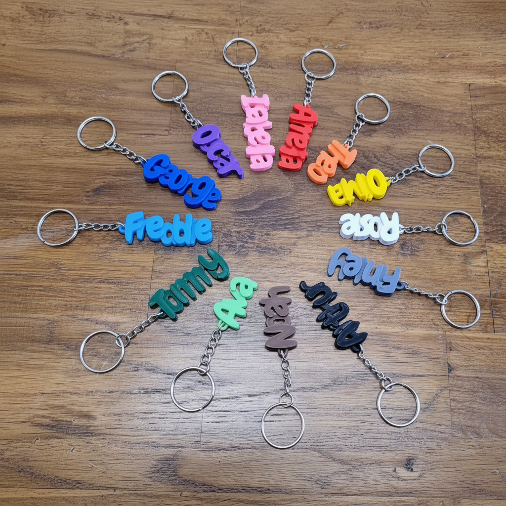 Afnan Gifts Personalised 3D Printed Name Keychain - School Bag Tag, Party Favor, Class Gift