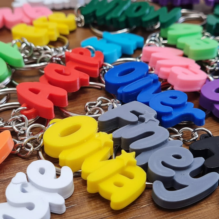 Afnan Gifts Personalised 3D Printed Name Keychain - School Bag Tag, Party Favor, Class Gift