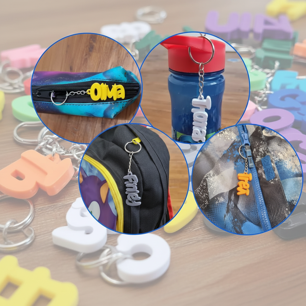 Afnan Gifts Personalised 3D Printed Name Keychain - School Bag Tag, Party Favor, Class Gift