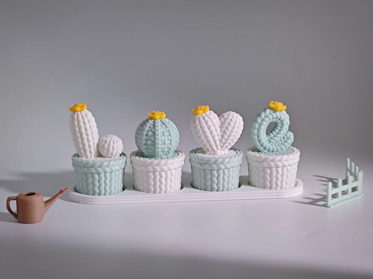 Afnan Gifts Love Knitted Cactus Décor Set (Threaded Design)