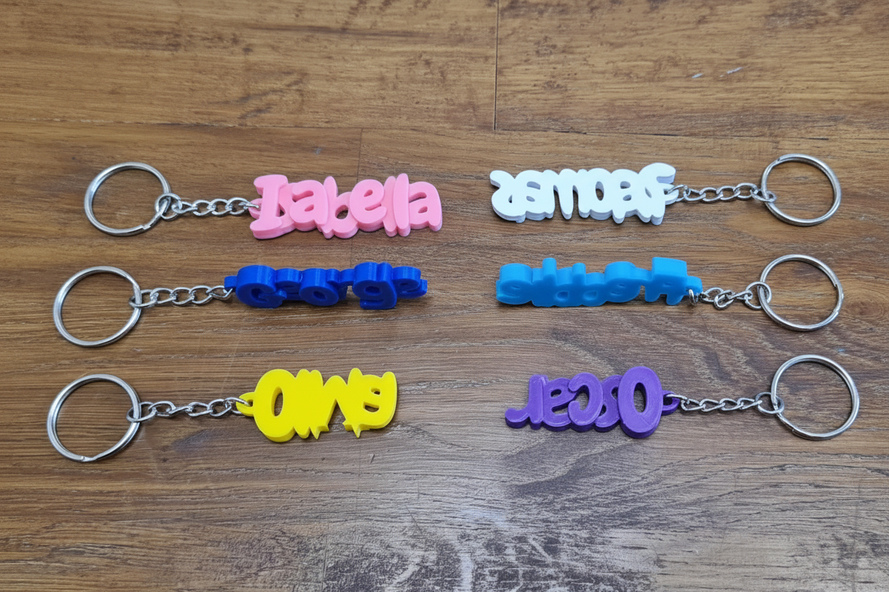 Afnan Gifts Personalised 3D Printed Name Keychain - School Bag Tag, Party Favor, Class Gift