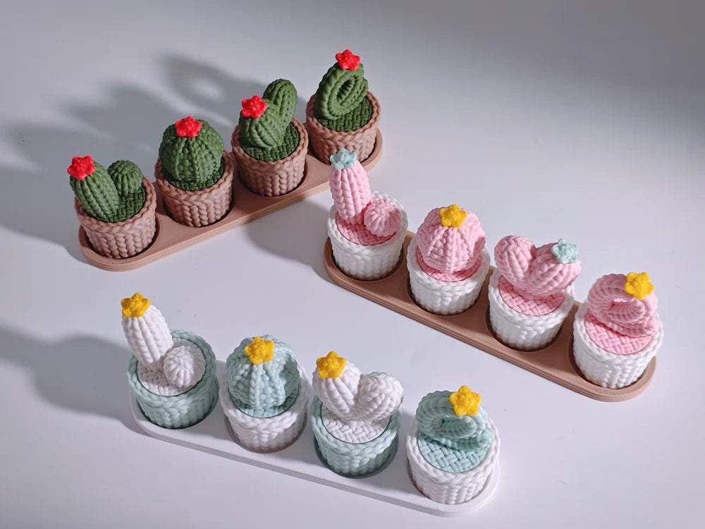 Afnan Gifts Love Knitted Cactus Décor Set (Threaded Design)