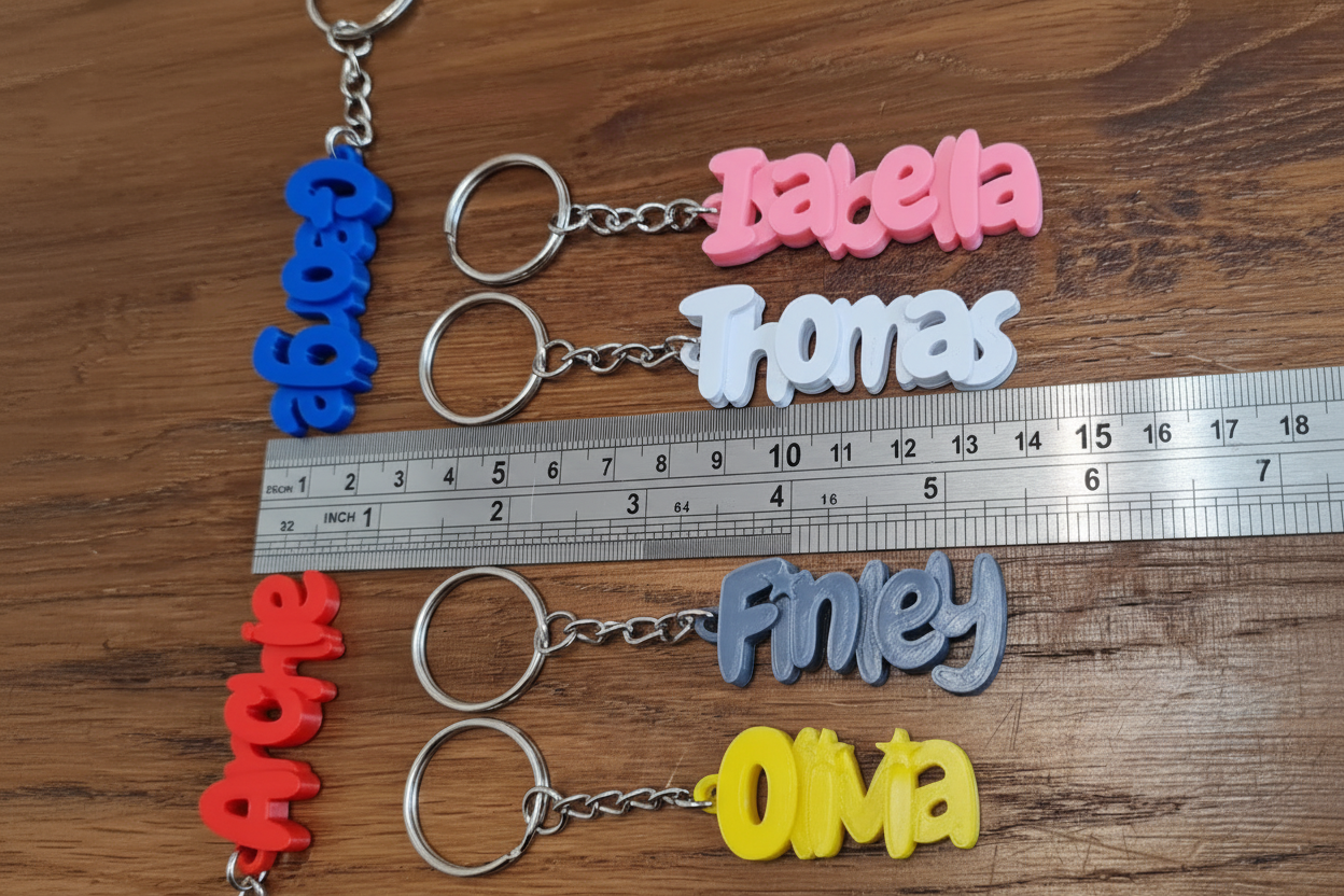 Afnan Gifts Personalised 3D Printed Name Keychain - School Bag Tag, Party Favor, Class Gift