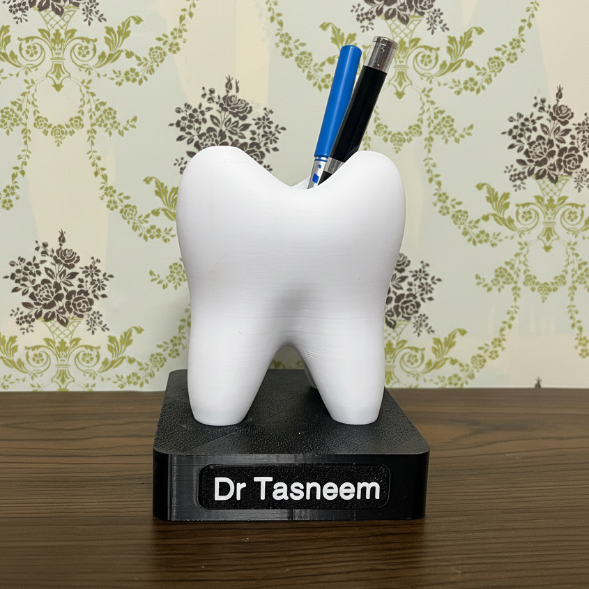 Customisable tooth pen holder
