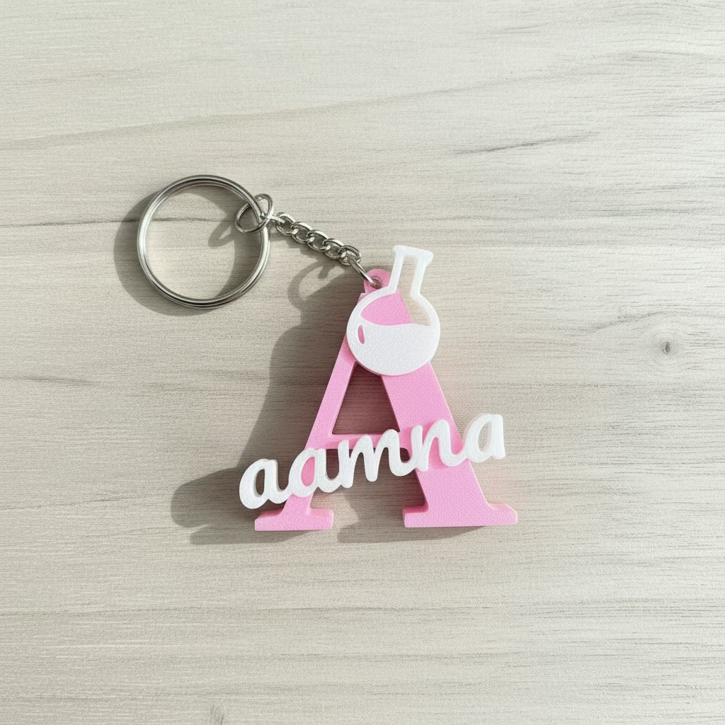 Customisable decorative name keychain