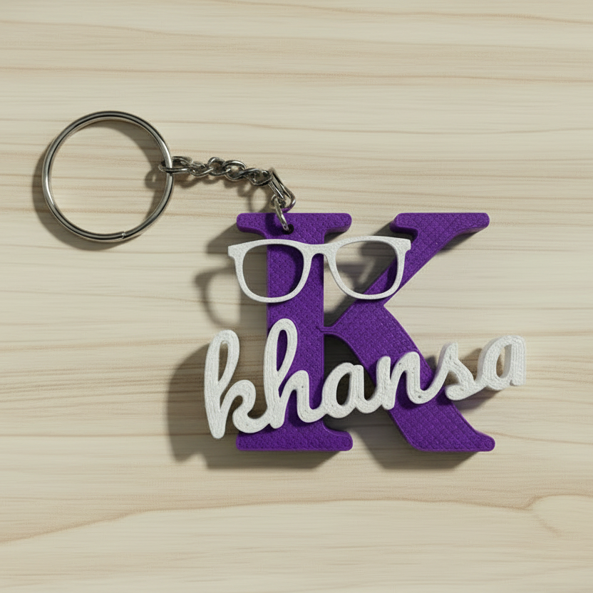 Customisable decorative name keychain