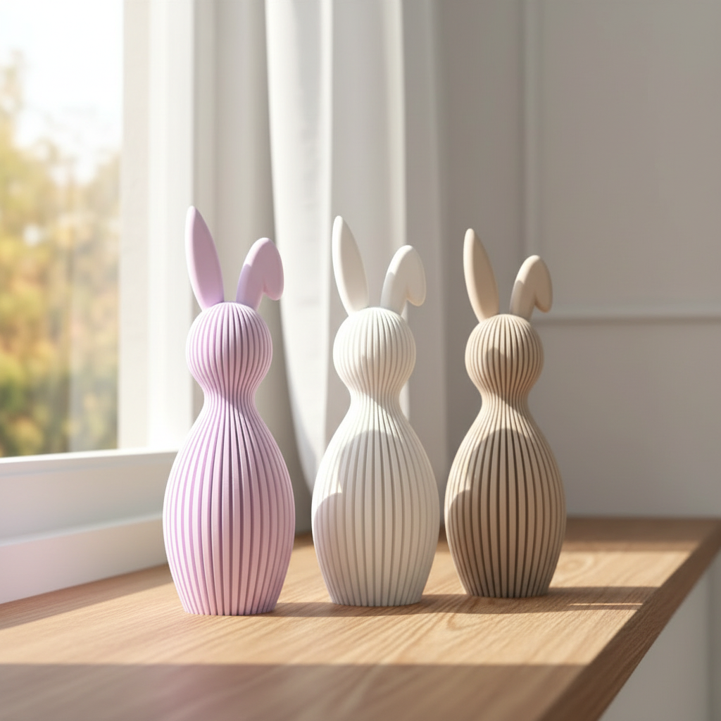 Afnan Gifts Showpiece Decorative Folded Ear Bunny (Pack of 3)