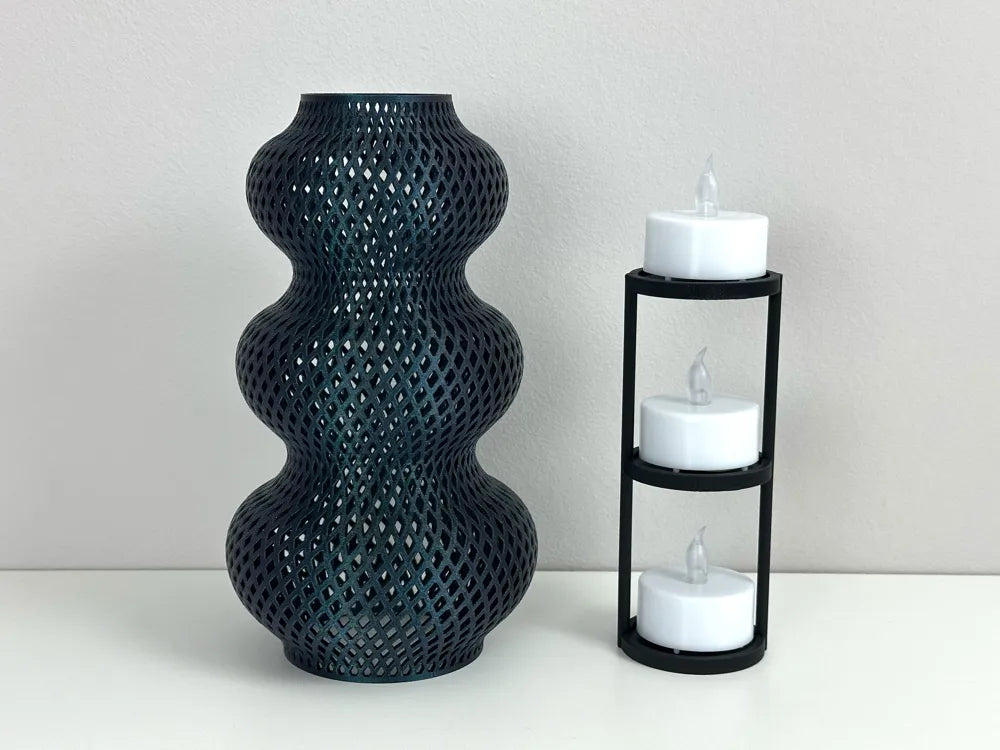 Moroccan-Style Mesh Tealight Holder with 3 Tealights